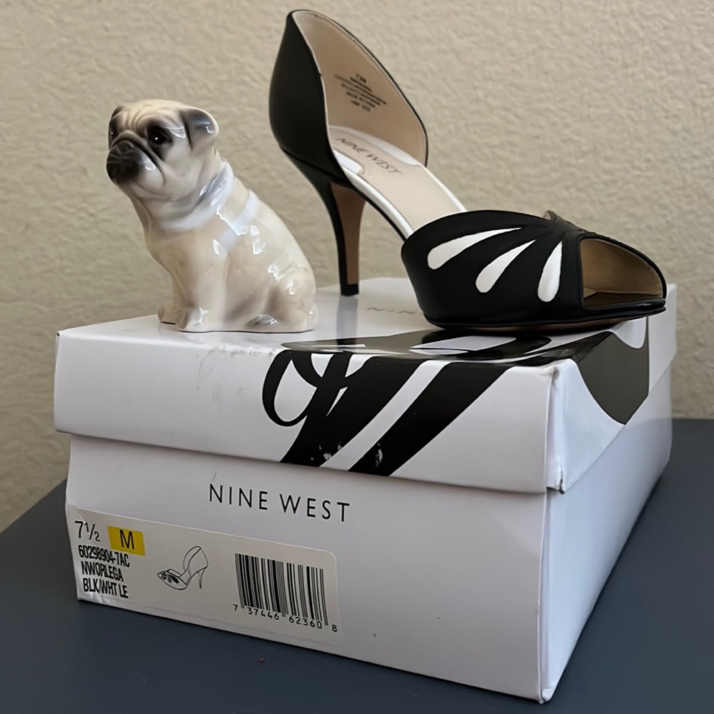 Nine West Black and White Heels